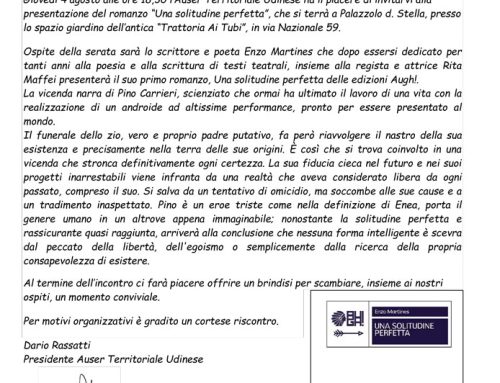 Presentazione del romanzo “Una solitudine perfetta”